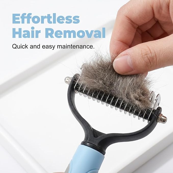 Dematting Comb for Dogs and Cats, 2026 Upgraded Pet Pro Tool Grooming, Dual-Sided Deshedding and Dematting Brush, Ergonomic Pet Grooming Brush, Gentle Pet Hair Remover Comb
