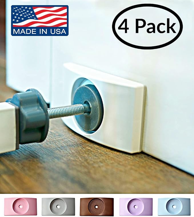 Wall Nanny - Dog Gate Wall Protector (Made in USA) Protects Walls and Doorways from Pet Gates - for Pressure Mounted Indoor Safety Baby Gates (4 Pack) White