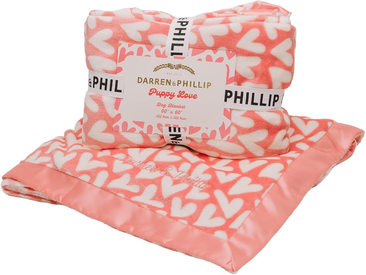 Darren & Phillip Puppy Love Blanket - Ultra-Soft Blankets Made with Plush Fleece - Perfect as a Dog Bed Blanket or for Cuddling with Your Pup - Ultra-Snuggly Blankets for Dogs & Humans