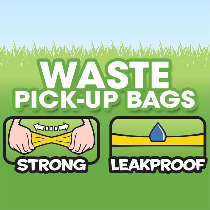 Bags On Board Dog Poop Bags - Strong, Leak Proof Dog Waste Bags - 9 x14 Inches, 315 Multi-Colored Bags