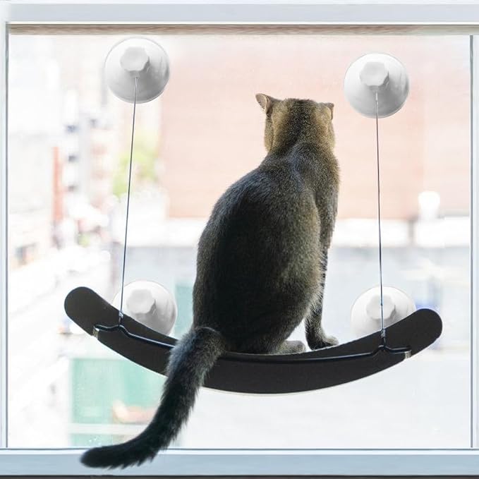 DONGKER Cat Window Perch Suction Cup,4 PCS Cats Hammock Window Seat Suction Cups for Cat Kitty Windows Bed Shelf Resting Bed