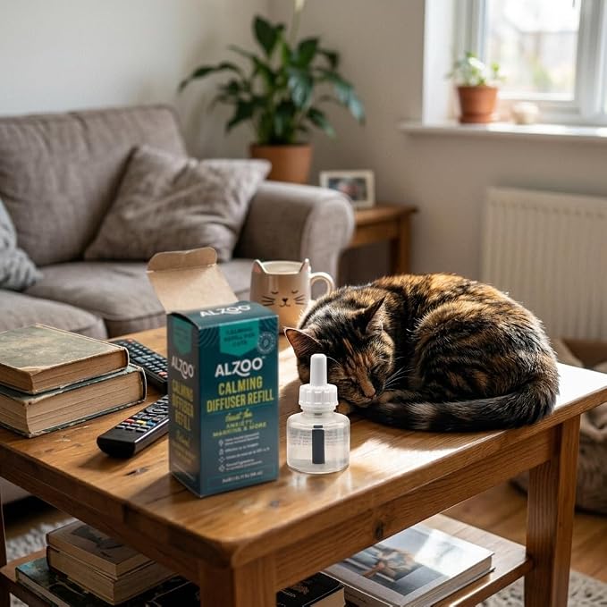 Calming Diffuser Refill for Cats, Helps Reduce Unwanted Stress-Induced Behavior, 100% Plant-Based Active Ingredients, Covers Up to 500 Sq. Ft, 1.52 Fl. Oz.