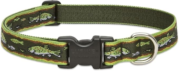 LupinePet Originals 1" Brook Trout 16-28" Adjustable Collar for Large Dogs
