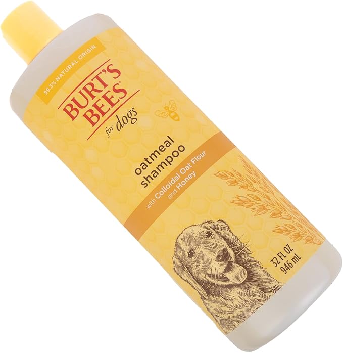 Burts Bees for Pets Oatmeal Dog Shampoo, Honey Scent, 32 Fl Oz, 2-Pack | Colloidal oatmeal and honey, pH-balanced formula, soothing, itchy and sensitive skin