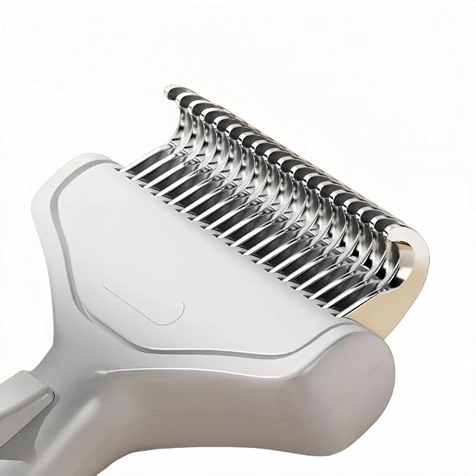 Undercoat Rake for Dogs & Cats, 3-in-1 Skin-Friendly Pet Fur Brush with One-Click Self-Clean Button, Deshedding Dog Brush for Long haired Pets, Cat Comb Removes Matted Fur & Loose Hair (Light-Green)