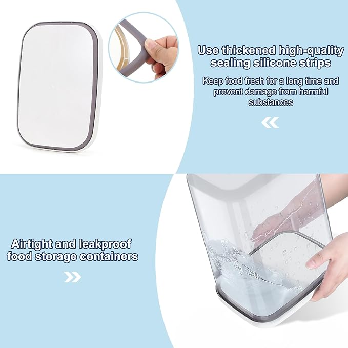 LEAWALK 5-8 Lbs/6Qt Airtight Dog Cat Food Storage Container and Pet Storage Bin BPA-Free, PET Clear Stackable Dog Treat Containers Measuring Scoop Suitable for Dogs Food, Cats Food and Other Dry-2Pack