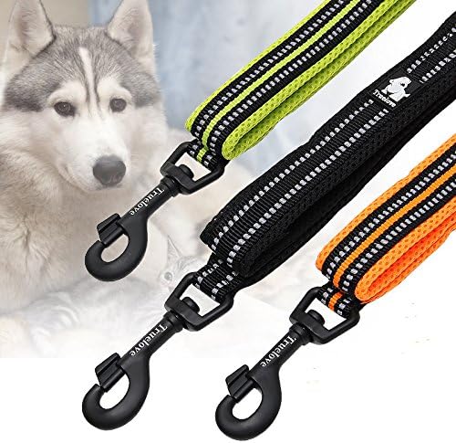 Creation Core Reflective Dog Leash Durable Padded Pet Leash Strap for Puppy Pet Leash Rope, Black 6.5Ft Long 1" Wide