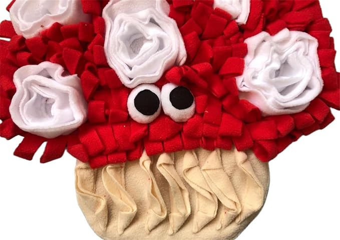 Pet Snuffle Mat Veggie Design Fleece Foraging Mats Interactive Feeding Toy Anti Slip Slow Feeder Treat Dispenser for Dogs Rabbits (Mushroom)