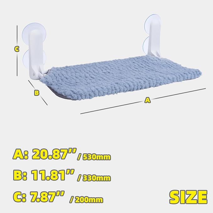 AIWIKIDE Cat Window Perch, Easy Install Bracket, Portable Wall Hammock for Indoor Cat, Light Blue