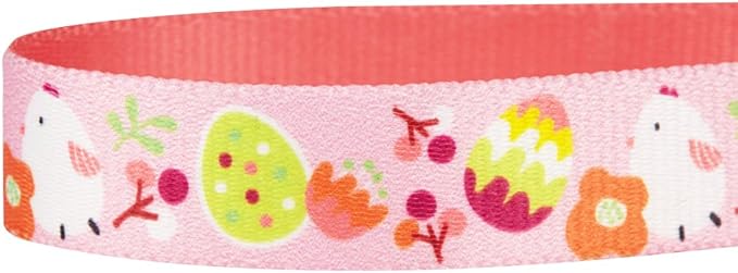 Blueberry Pet 10 Patterns Easter Spring Chick Print Designer Adjustable Dog Collar in Baby Pink, Medium, Neck 14.5"-20"