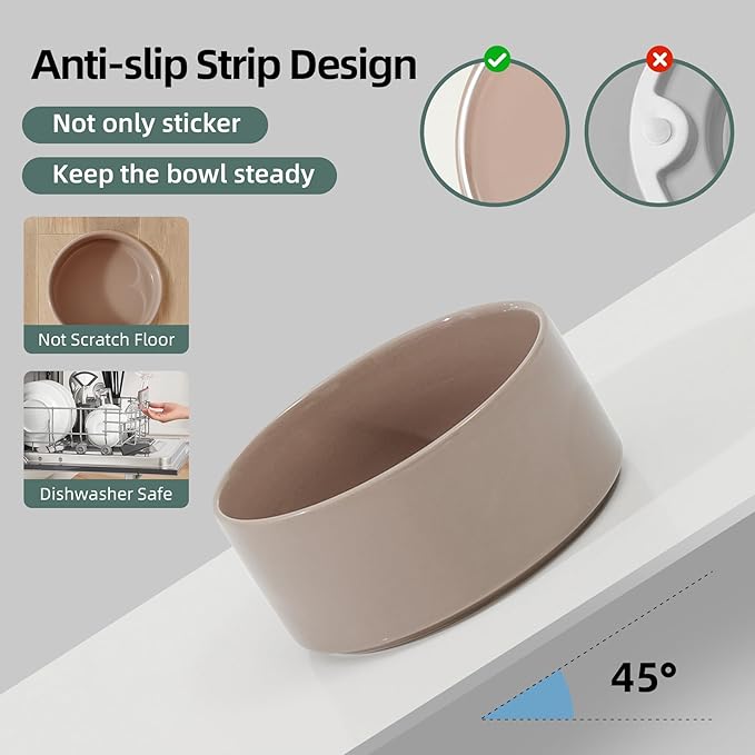Havniva 6.1inch Ceramic Raised Dog Bowl with Stand, Double Dog Bowls Elevated for Small and Medium Breed Dog Food and Water Bowl Set Non-Slip Dog Dish Large Capacity Feeding Pet Water Bowl