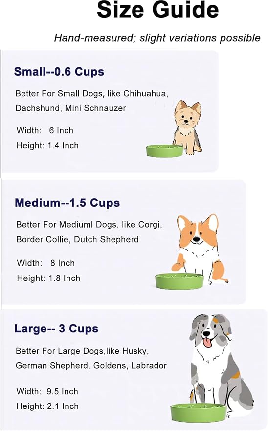 LE TAUCI Ceramic Slow Feeder Dog Bowls Small Breed, 0.6 Cups Dog Food Dish for Fast Eaters, Puzzle Bowl for Small Dogs and Cats,Clover Green