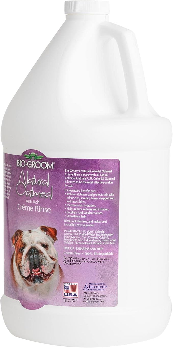 Bio-Groom Oatmeal Dog Conditioner, for Allergies and Itching, 1 Gallon | Cruelty-Free, Dog Bathing Supplies, Puppy Conditioner for Sensitive Skin, Made in USA, Anti-Itch Products