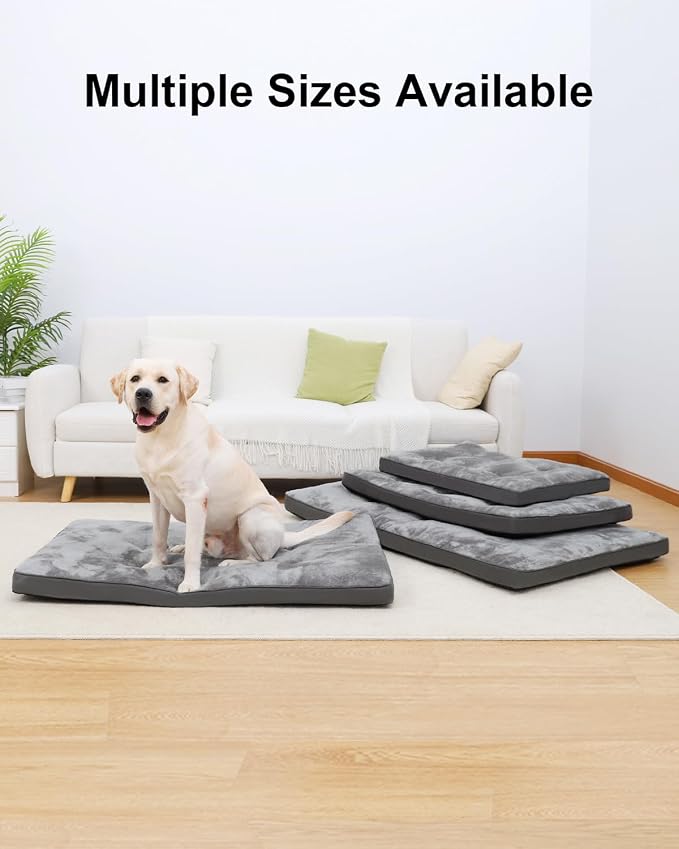 EMSLX Dog Crate Bed for Medium Size Dogs, Washable Pet Bed,29"x18", Grey | Anti-Slip Bottom, Machine Washable for Easy Cleaning, Dog Kennel Pad with Egg Crate Foam for Medium Dogs Sleeping & Relaxing
