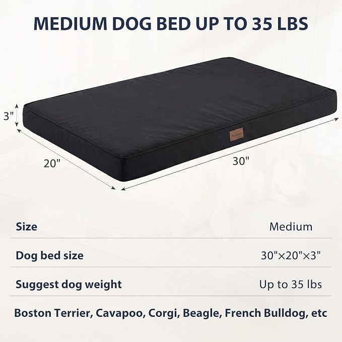 BFPETHOME Outdoor Waterproof Dog Bed for Large Dogs, Washable Cover, 30" | Outdoor & Indoor Use, Waterproof, For Medium, Large, Extra Large Dogs, Orthopedic, Egg Crate Foam, Up to 35 lbs