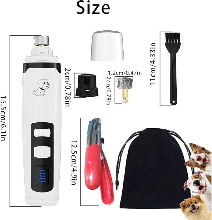 OUTMX 2026 Upgrade Dog Nail Clippers, Groom Silent Pro Nail Grinder Set, Dog and Cat Nail Clipper, Dog Nail Trimmers for Small and Medium-Sized Pets of Different Sizes