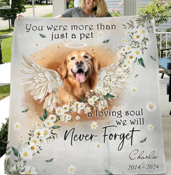 Pamaheart Custom Dog Face Blankets, Personalized Pet Photo Blanket, Fleece Dog Blankets, Customized Photo Throws, Dogs Dad Gifts, Pet Lover Gifts, Memorial Gift /20