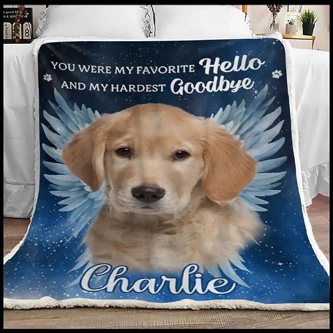 Pamaheart Custom Dog Face Blankets, Personalized Pet Photo Blanket, Fleece Dog Blankets, Customized Photo Throws, Dogs Dad Gifts, Pet Lover Gifts, Memorial Gift /39
