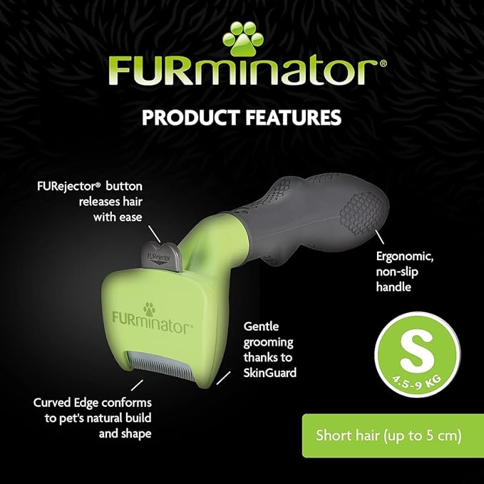 FURminator Undercoat deShedding Tool for Small Short Hair Dogs 4.5-9 kg