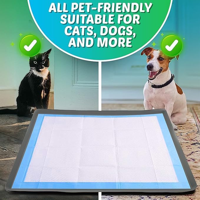 TidyFriend Dog Pee Pad Holder Tray Fits Up to 30” x 36” Wee Wee Pee Pads - Stable Grip, Raised Edges, Quick-Wipe Silicone Surface Dog Potty Tray Holder for Indoor Flooring Protection (Grey)