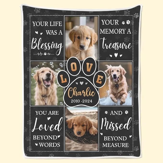 Pamaheart Custom Dog Face Blankets, Personalized Pet Photo Blanket, Fleece Dog Blankets, Customized Photo Throws, Dogs Dad Gifts, Pet Lover Gifts, Memorial Gift /38