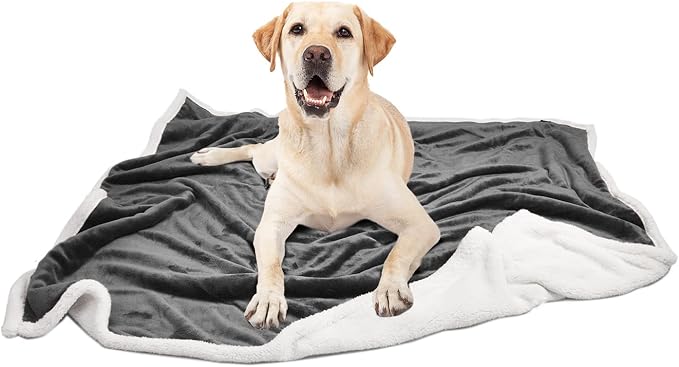 Kritter Planet Dog Blankets for Large Dogs Grey, Soft Fluffy Fleece Pet Blankets for Couch, Sofa, Dog Beds, Car Seats, Creat, Washable, 50x60 inches