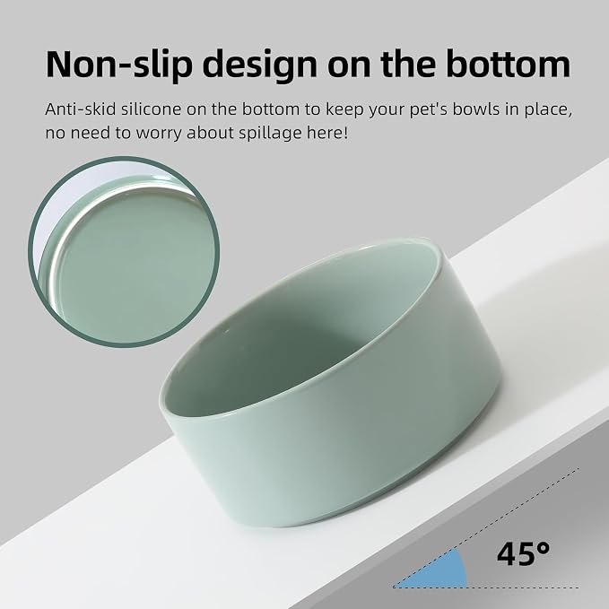 Havniva 7.3inch Ceramic Dog Bowls Dog Food Bowl for Medium Breed Dog Food and Water Bowl Non-Slip Dog Dish Large Capacity Feeding Pet Water Bowl
