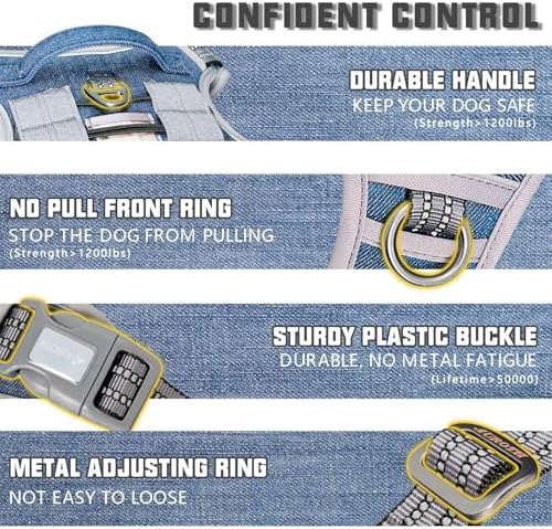 AUROTH Dog Harness for Small Medium Dogs, Tactical No Pull Dog Vest