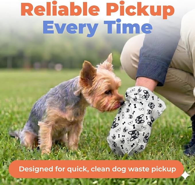 Best Pet Supplies Dog Poop Bags for Waste Refuse Cleanup, Doggy Roll Replacements for Outdoor Puppy Walking and Travel, Leak Proof and Tear Resistant, Thick Plastic - White, 240 Bags