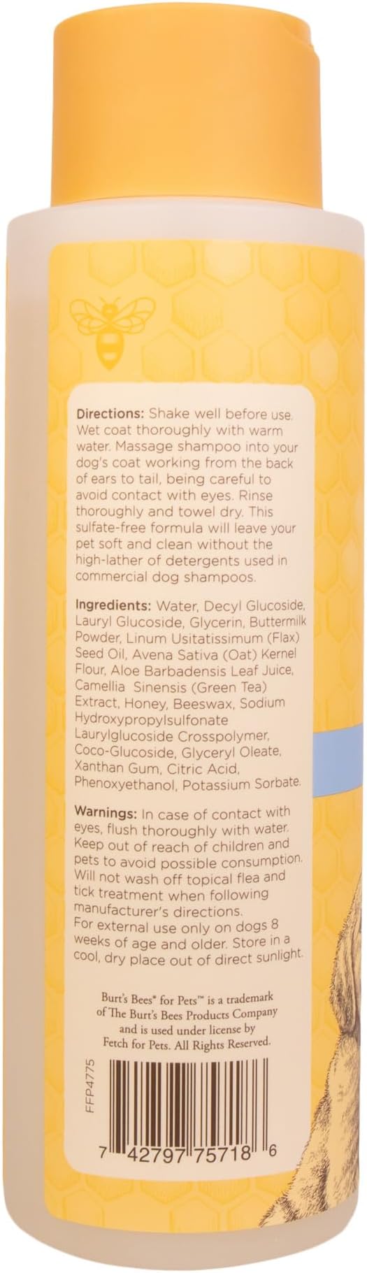 Burts Bees Tearless Puppy Shampoo & Conditioner with Buttermilk, 16 Fl Oz | Gentle 2-in-1 formula cleans and conditions sensitive puppy skin and coat, tearless for easy bath time