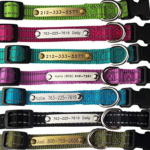 SINYUDUN Personalized Reflective Dog Collars with Customized ID Tags