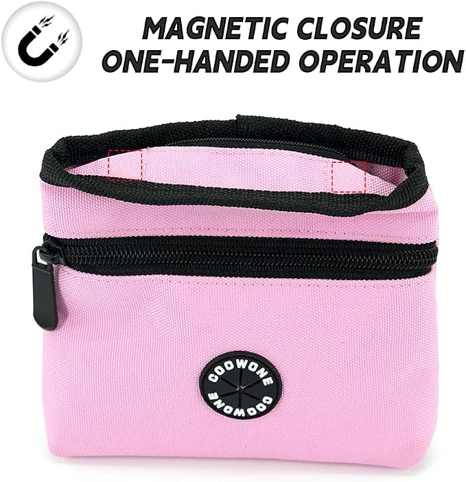 Dog Treat Pouch with Pet Training Clicker, Detachable Dog Puppy Training Treat Bag, 900D Oxford Cloth Magnetic Closure Small Dog Walking Bag for Travel or Outdoor Use