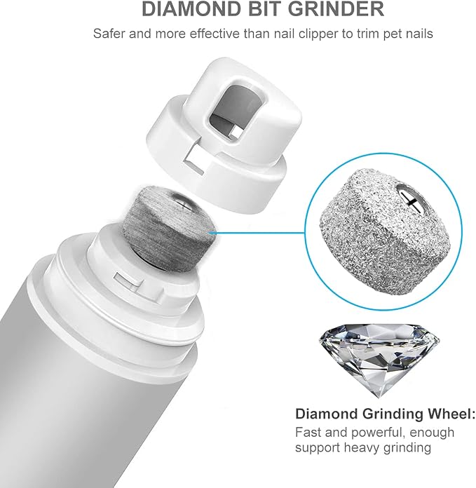 Dog Nail Grinder and Clippers Quiet with 10h Working Time Professional Pet Nail Trimmer Stepless Speed Regulation Pet Nail Grinder Electric Nail File for Large Medium Small Dogs and Cats…