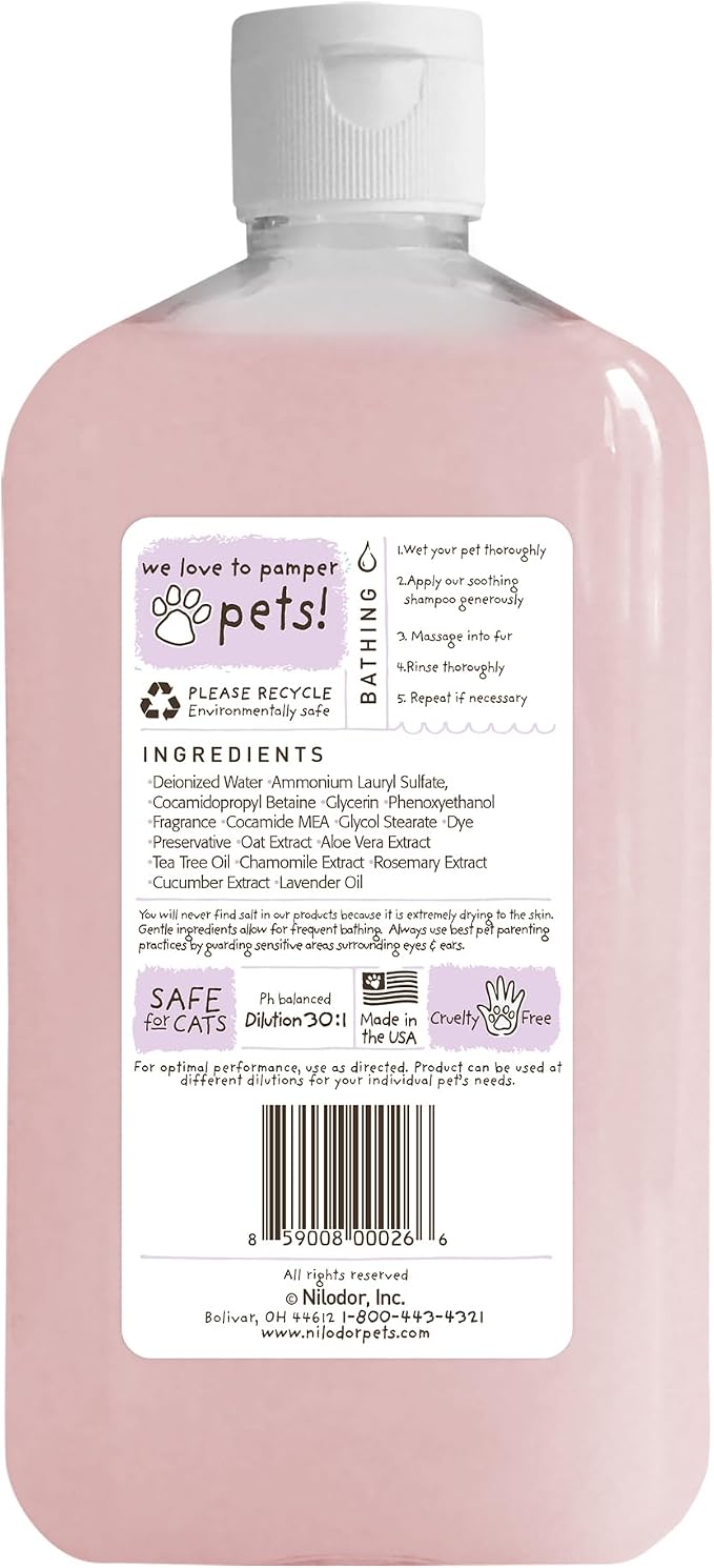 Bobbi Panter Soothing Dog Shampoo Tea Tree, Lavender, Cucumber & Oat Protein – Natural Formula for Sensitive Skin & Irritation Relief, Tear-Free, 30:1 Concentrate, Made in USA, 14 oz