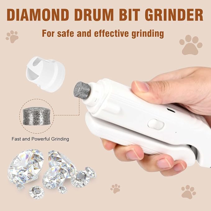 2-in-1 Dog Nail Grinder &Dog Nail Clippers with Light，Cat Nail Clippers ，Ultra-Quiet, USB Rechargeable, Multiple Grinding Methods, and Splash Guard for Large Medium Small Dogs Cats Pets(Green)