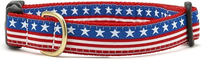 Up Country Stars and Stripes Pattern (Stars and Stripes Collar, Medium (12 to 18 inches) 5/8 inch Narrow Width)