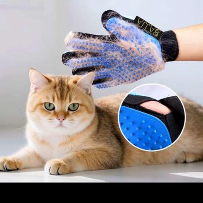 2-in-1 Pet Grooming Gloves 2-Pack – Double-Sided Deshedding & Pet Hair Remover for Dogs & Cats – Gentle Massage Glove – Lint Remover for Furniture & Clothing