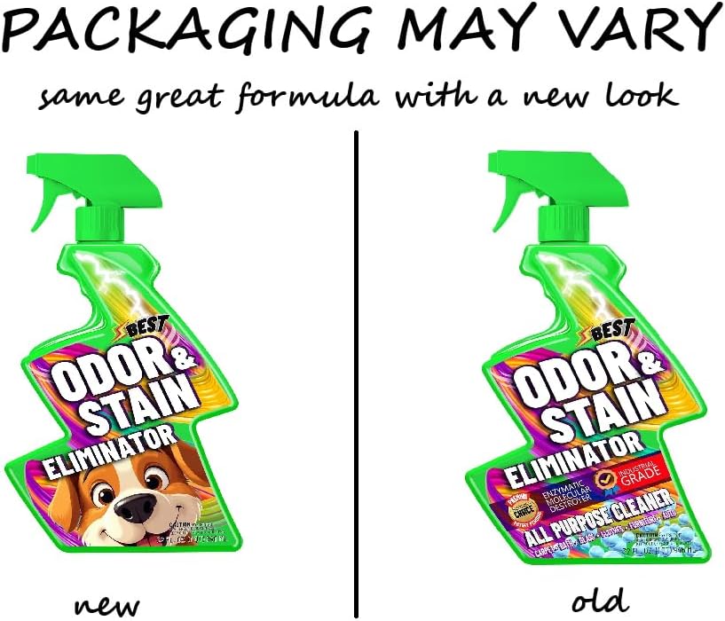 BEST Pet Odor & Stain Eliminator, Enzyme Spray for Urine, Dog Smell, Carpet Mess. Remove Dog & Cat Pee, Poop, Stain, Spot, Smell, Odor Enzymatic at a Molecular Level for Your Home