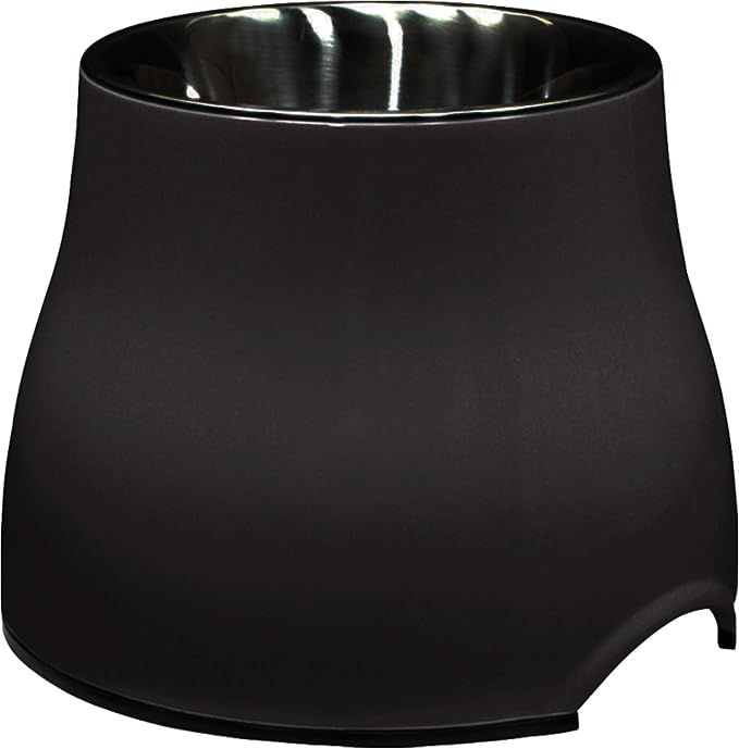 Dogit Elevated Dog Bowl, Black | Stainless Steel Dog Food and Water Bowl for Large Dogs, 73752