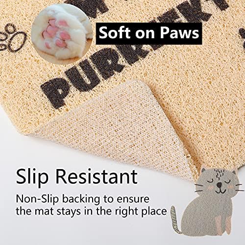 Cat Litter Mat Trap, Pet Food Catching Placemat, Super Cute Easy to Clean 24"×16" Large Durable for Cats and Dogs - Everyday is Catyrday