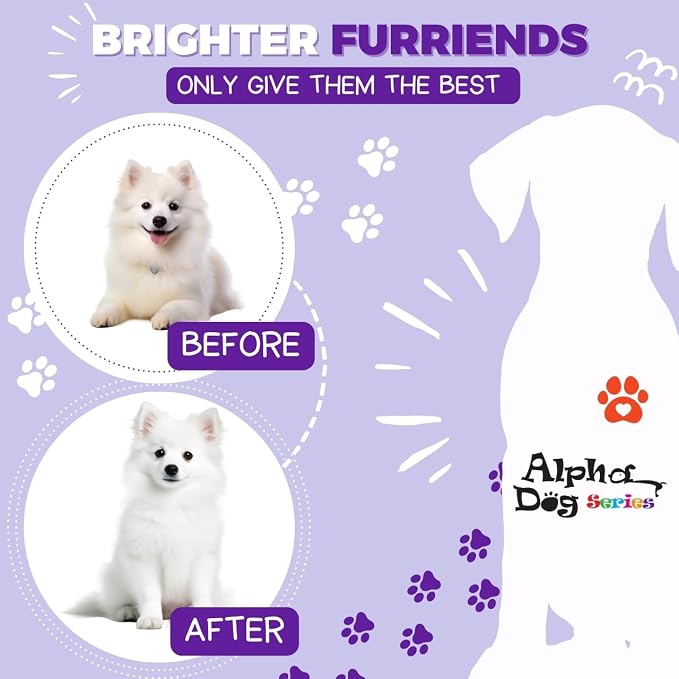 Bright White Natural Whitening Dog Shampoo and Conditioner for Dogs with Aloe Vera, pH Balanced Dog Shampoo and Conditioner Set, Tear-Free for Sensitive Skin, 4L (1Gallon)