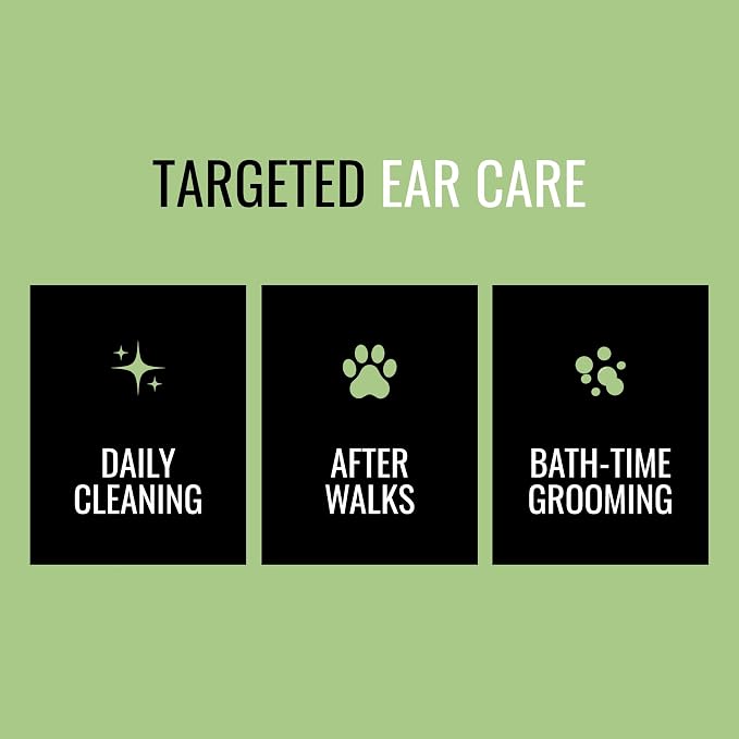 NOVEHA 300PCs Dog Ear Cleaner Wipes, Daily Ear Cleaner for Dogs & Cats - Stop Ear Itching with Aloe, Eucalyptus & Witch Hazel Ear Wipes for Dogs - for Odor Control, Dirt and Wax Removal, Unscented
