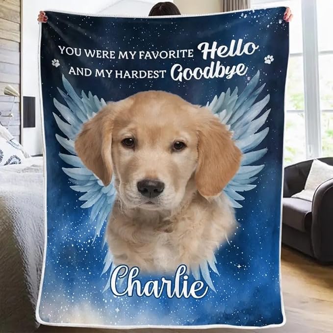 Pamaheart Custom Dog Face Blankets, Personalized Pet Photo Blanket, Fleece Dog Blankets, Customized Photo Throws, Dogs Dad Gifts, Pet Lover Gifts, Memorial Gift /39