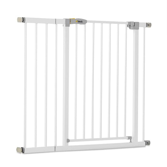 hauck Open N Stop Pressure Fit Baby & Pet Safety Gate w/ 8" Extension, Accommodates 37.8 to 39.75" Wide Home Doorway, Stairway, or Hallway, White