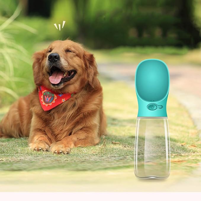 Portable Dog Water Bottle for Walking,2.76" Big Trough Leak Proof Pet Water Bottle for Small Cat Puppy, Durable Non BPA Dog Drinking Water Bottle for Outdoor Hiking