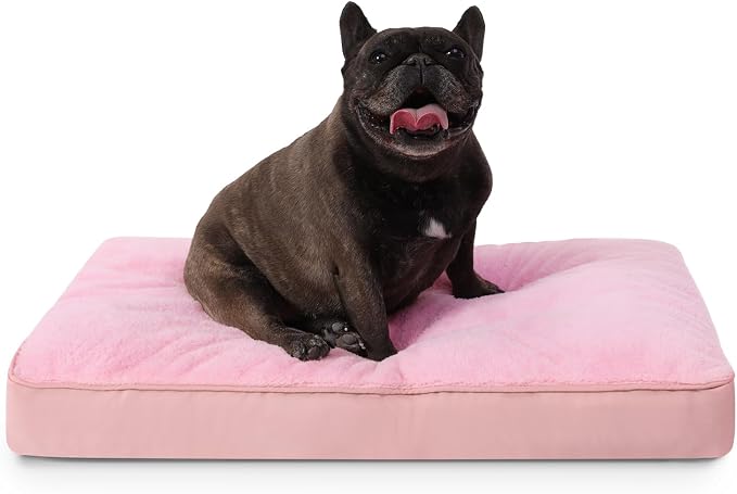 NUPIDA Waterproof Medium Dog Bed for Crate with Washable Cover, 29x18, Pink | TPU Waterproof Layer, Easy Clean Cover, Soft Plush Surface, Durable Oxford fabric, Non-Slip Bottom, For Medium Breeds ≤30lbs