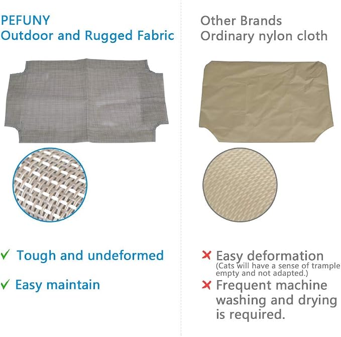 PEFUNY Cat Window Hammock – Mess-Free Waterproof Cats Window Perch for Large Cats, Strong Suction Cup Hammock with Flannel Cover, Indoor Cat Seat, Beige