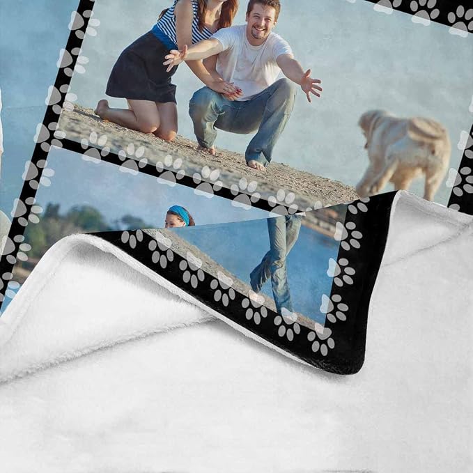 Artsadd Personalized Blanket with Picture in Memory of Dog Cat Custom Photo Blanket Memorial Pet Loss Sympathy Gift