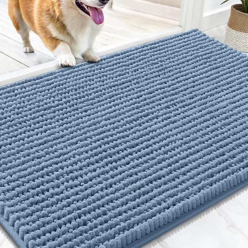 OLANLY Dog Door Mat for Muddy Paws 34x21, Extra Absorbent Chenille Mud Mat