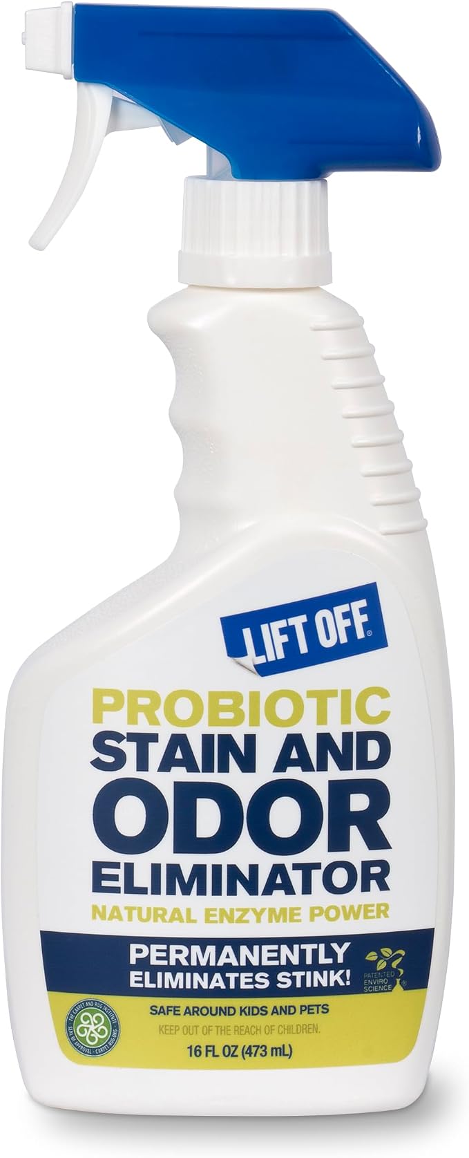 Lift Off 45006 Probiotic Stain and Odor Eliminator – Natural Enzyme Cleaner for Pet Urine & Odor, Dog & Cat Stains – Carpet & Upholstery Cleaner – Safe Around Kids & Pets – 16 fl oz